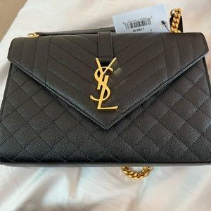 Saint Laurent, Bags, Saint Laurent Uptown Strap Bag Grain De Poudre  Embossed Leather Mini Rednwt